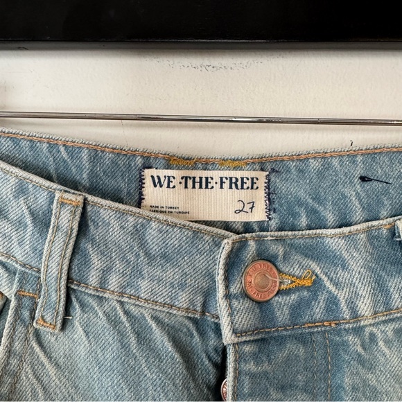 Free People We The Free Good Mid Rise Luck Barrel Jeans Kismet Light Blue 27 - Picture 10 of 11